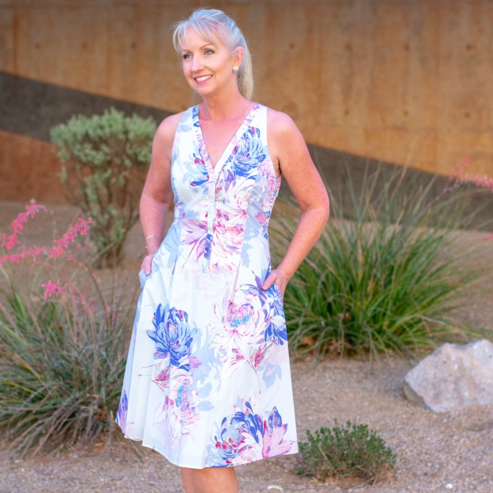Gianni Bini Dress Womens 2 Erika Poplin A Walk In The Park